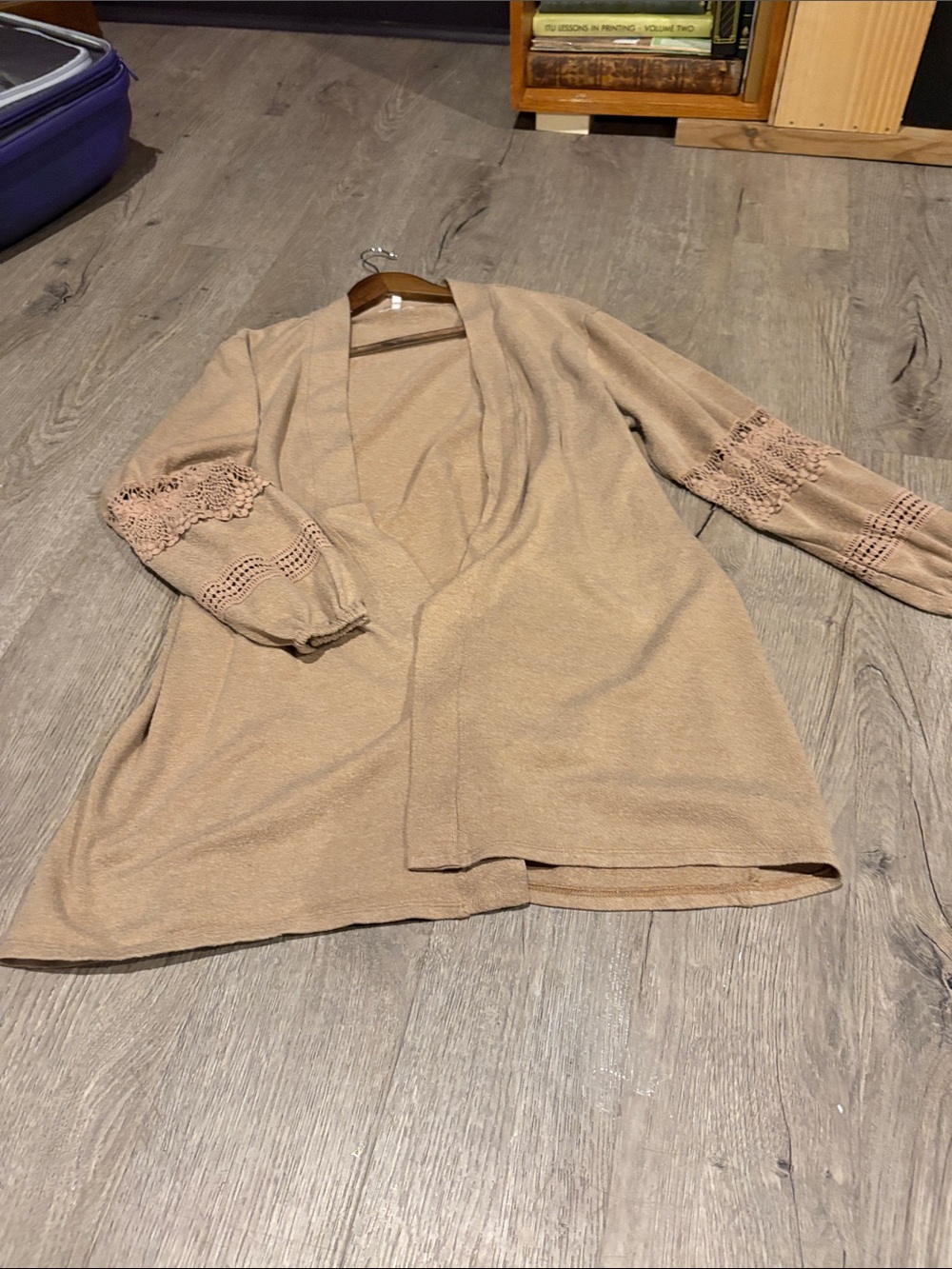 Maurices Open-Front Cardigan Beautiful Lace Detailing Sleeves